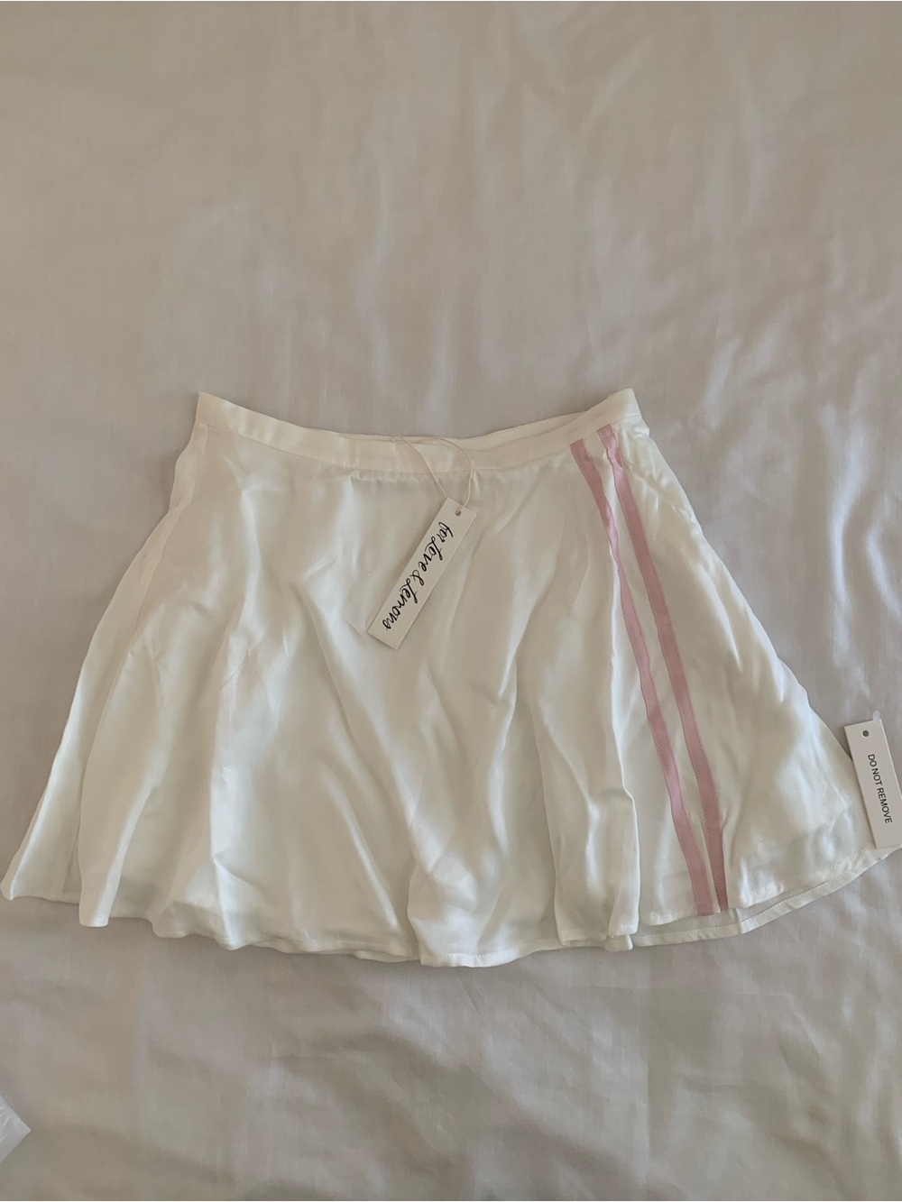 For Love & Lemons Victoria’s Secret Kimmy Mini Skirt NWT White Pink S